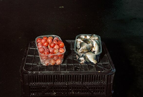 Still life with mirabelles